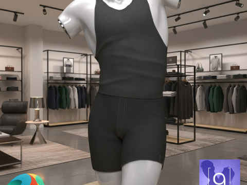 Male Nightwear Outfit for Genesis 9 3D Model