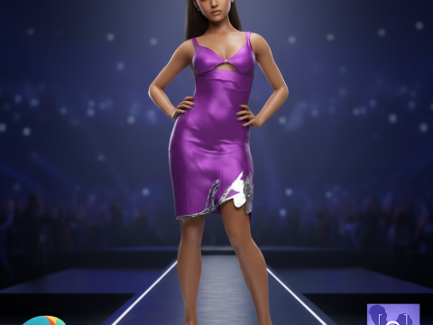 Mini Cocktail Dress Outfit for Genesis 9 3D Model