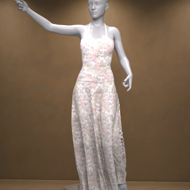 Vestido longo de verão OBJ brinde Modelo 3D .c4d .max .obj .3ds .fbx .stl .blend