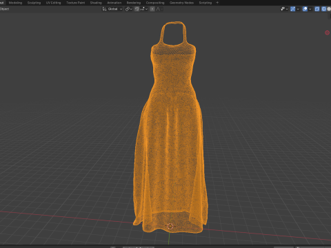 Sommer Long Dress OBJ Freebie 3D Model