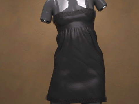 ジェネシス 9 用ふわふわナイトドレス 3Dモデル