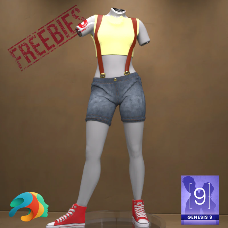 Genesis 9 공짜 연습생 의상 3D 모델 .c4d .max .obj .3ds .fbx .stl .blend