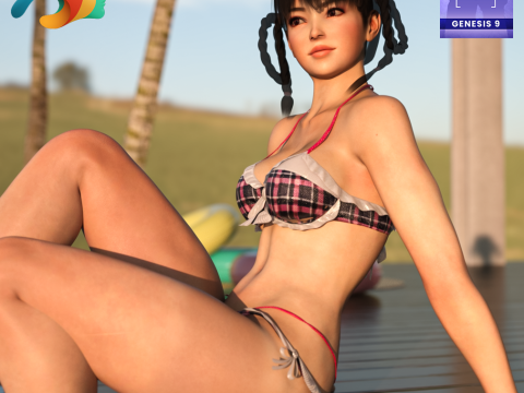 《创世纪 9》中的蕾拉角色和比基尼 3D 模型