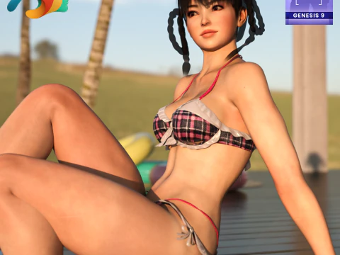 Personaggio e bikini di Layla per Genesis 9 Modello 3D