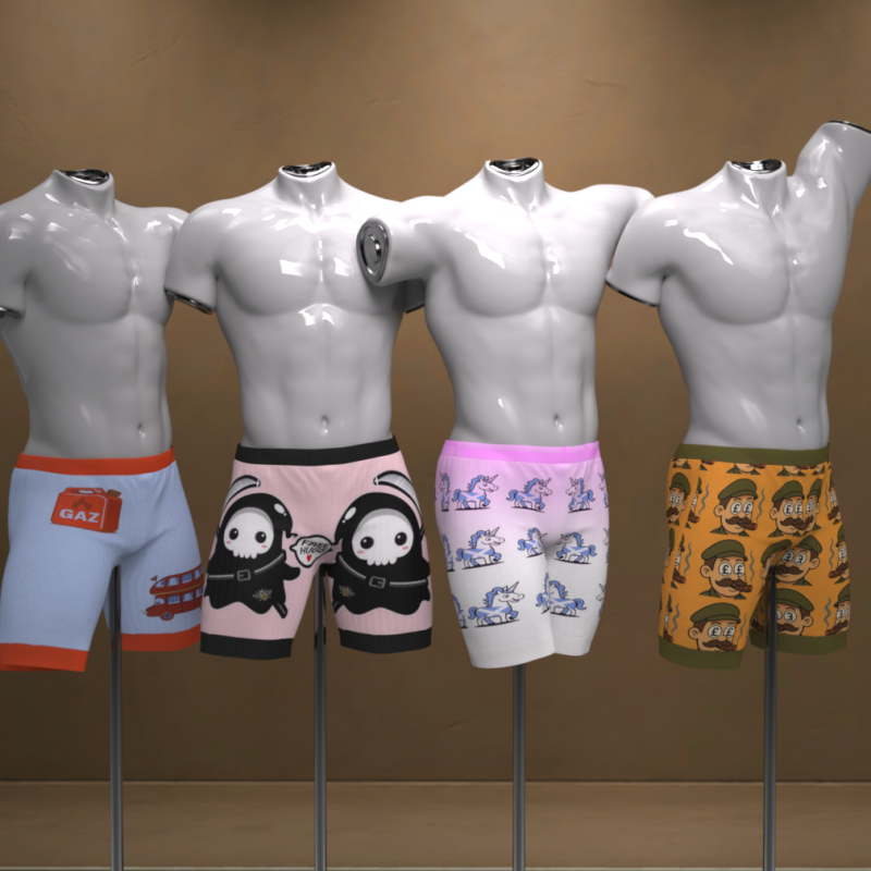 Playful Boxershorts for Genesis 9 3D Model .c4d .max .obj .3ds .fbx .stl .blend