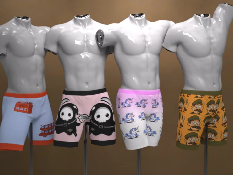 Boxershorts divertidos para Genesis 9 Modelo 3D