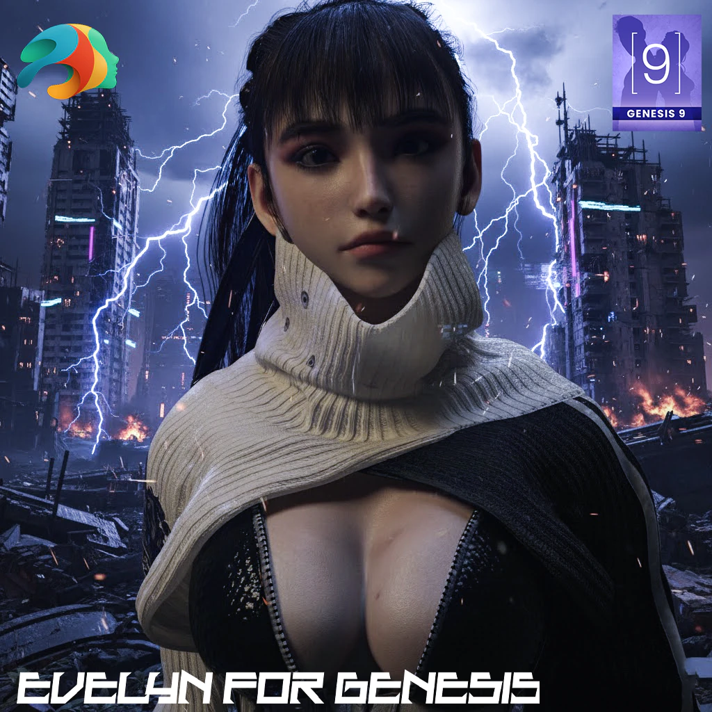 Evelyn for Genesis 9 3D Model .c4d .max .obj .3ds .fbx .stl .blend