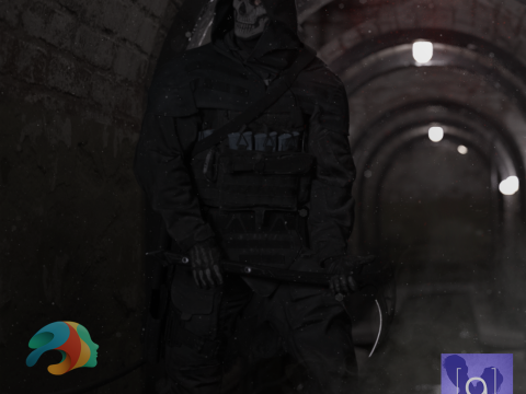 创世纪 9 的黑暗天使服装 dForce 3D 模型