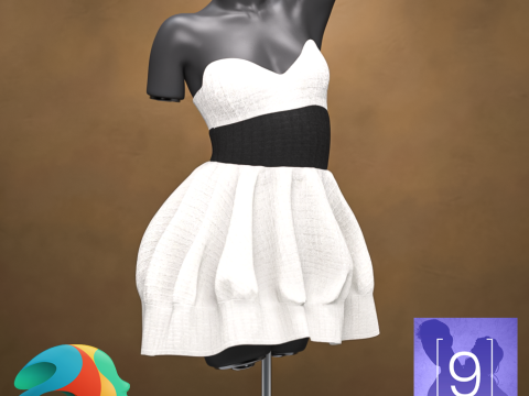 Gaun Airelyn untuk Kejadian 9 Model 3D