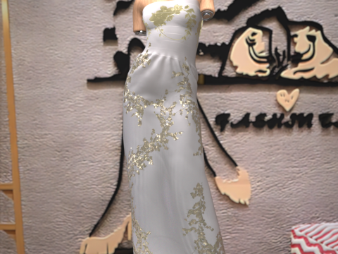 Vestido Golden Leafs para Gênesis 9 Modelo 3D