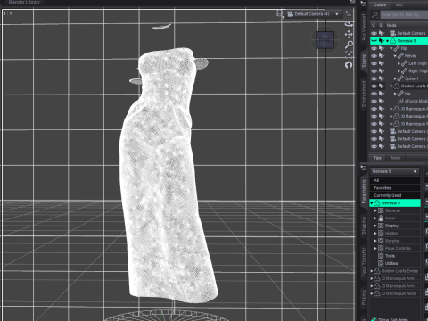 Сукня Golden Leafs для Genesis 9 3D Модель
