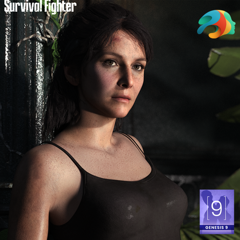 Personnage et tenue de combattant de survie pour Genesis 9 Modèle 3D .c4d .max .obj .3ds .fbx .stl .blend 