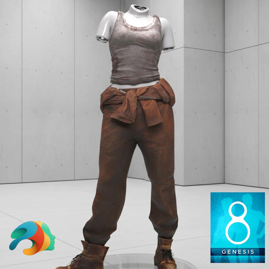 Prision Break Female Outfit for Genesis 8 Female 3D Model .c4d .max .obj .3ds .fbx .stl .blend 