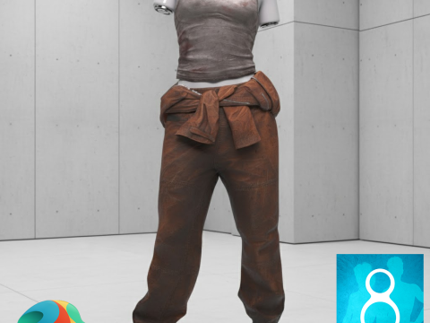 Tenue féminine Prison Break pour Genesis 8 Femme Modèle 3D