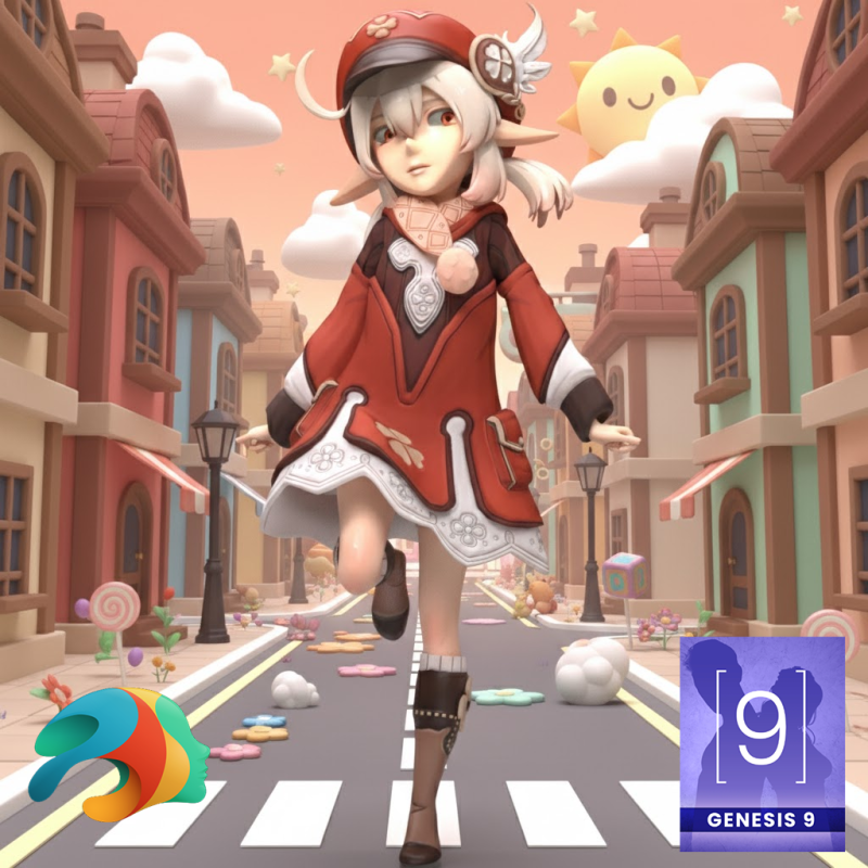 ジェネシス 9 のクローバー フルトゥーン キャラクター 3Dモデル .c4d .max .obj .3ds .fbx .stl .blend