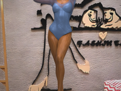 창세기 9장 여성용 바디수트 3D 모델