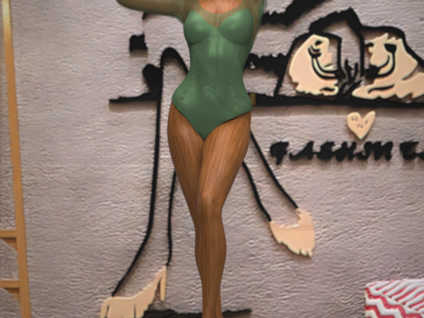 창세기 9장 여성용 바디수트 3D 모델