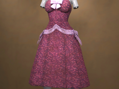 Sprookjesachtige jurk voor G8 Freebie 3D Model