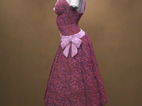 Sprookjesachtige jurk voor G8 Freebie 3D Model