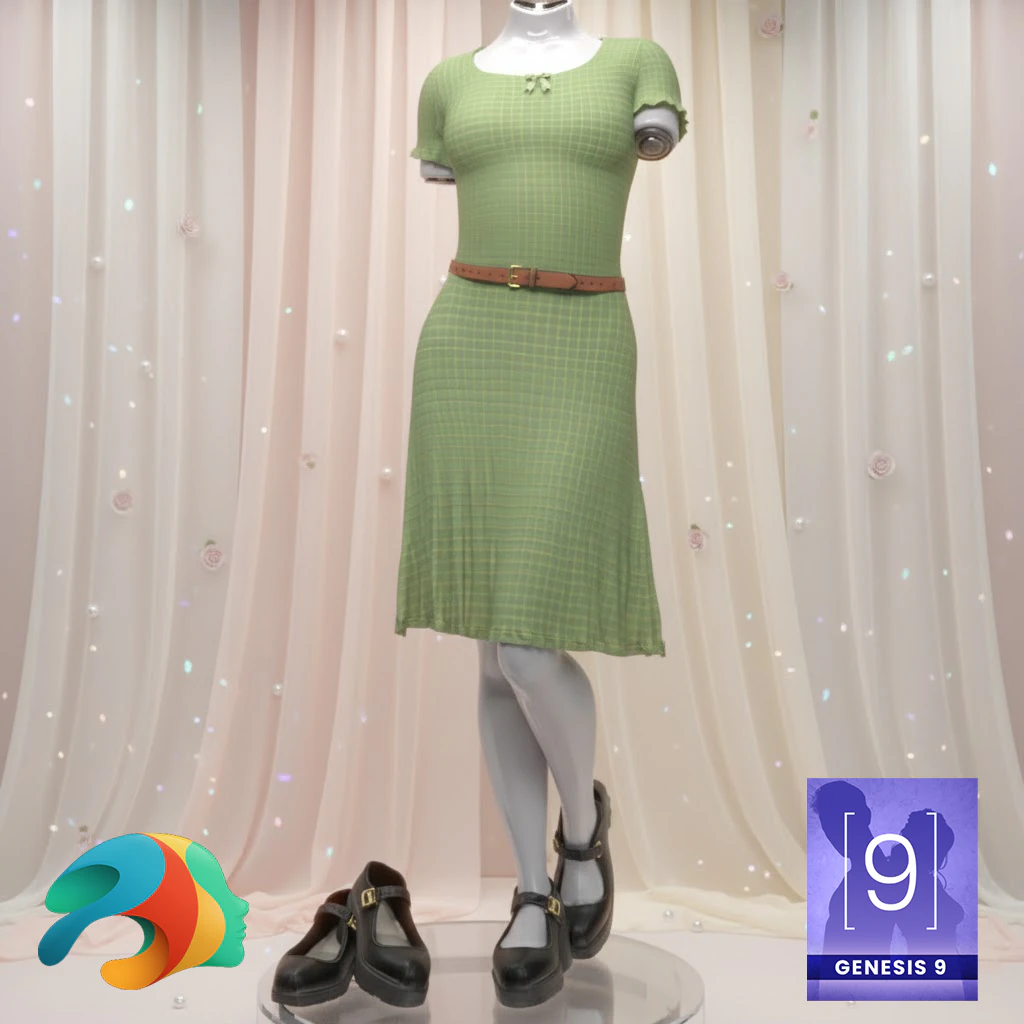 Soft Ruffle Outfit for Genesis 9 Female 3D Model .c4d .max .obj .3ds .fbx .stl .blend 