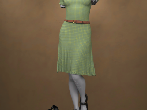 Genesis 9 女用柔软荷叶边套装 3D 模型