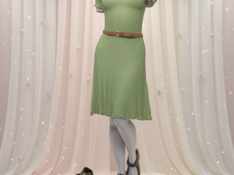 Genesis 9 女用柔软荷叶边套装 3D 模型