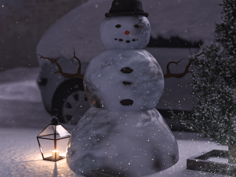 Accessoire de bonhomme de neige pour Daz Modèle 3D