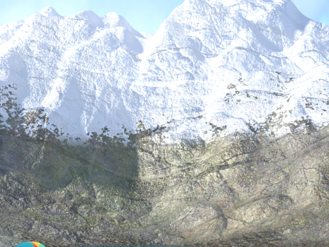 Paesaggio invernale del Monte fiume Modello 3D