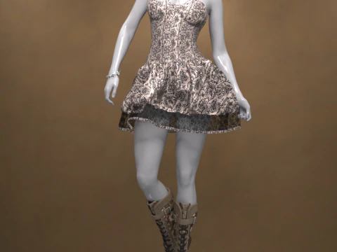 Floral Outfit for Genesis 9 3D Model