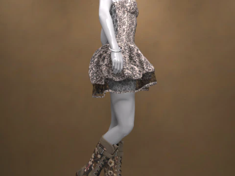 Floral Outfit for Genesis 9 3D Model