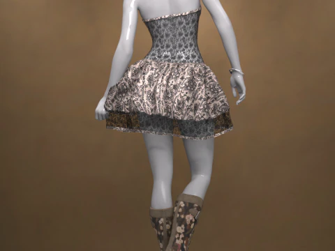 Floral Outfit for Genesis 9 3D Model