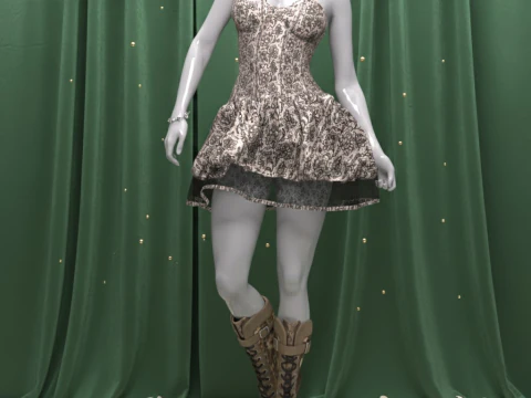 Floral Outfit for Genesis 9 3D Model