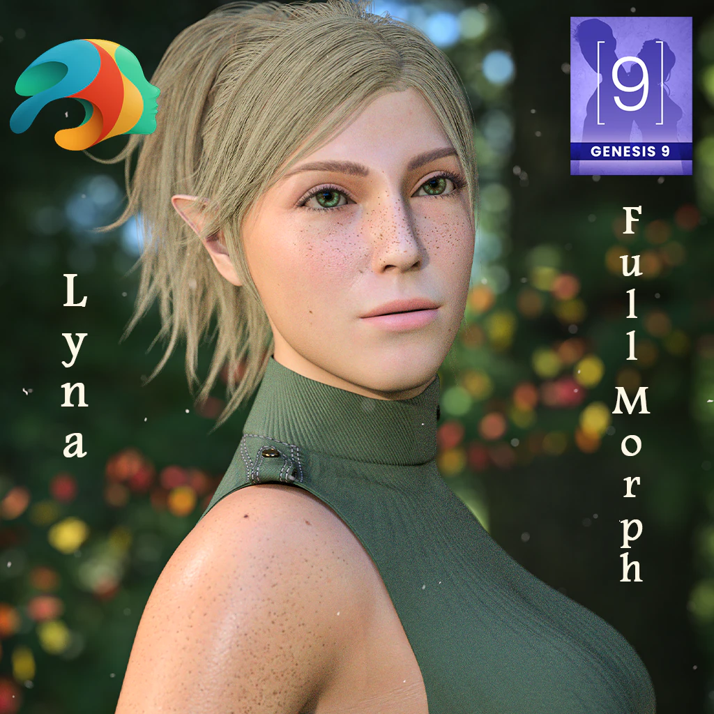 Lyna for Genesis 9 3D Model .c4d .max .obj .3ds .fbx .stl .blend