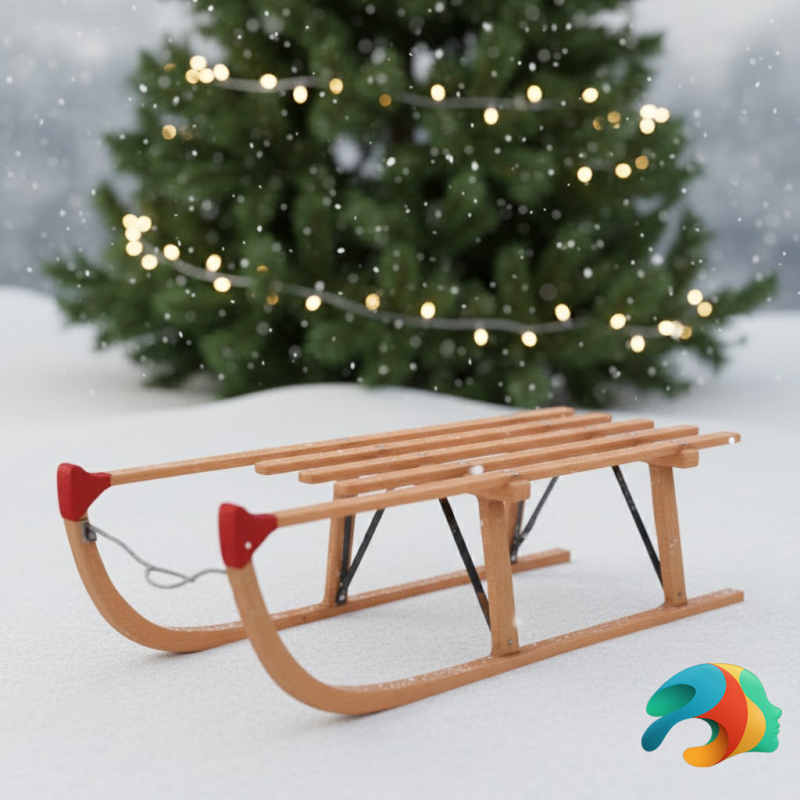 Drewniany rekwizyt do sań Model 3D .c4d .max .obj .3ds .fbx .stl .blend 