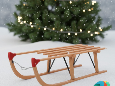 Дерев'яні санчата 3D Модель