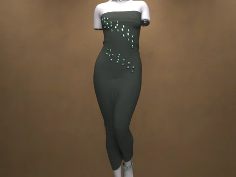 Emerald Gleam Outfit for Genesis 9 3D Model
