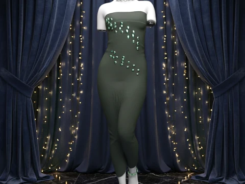 Emerald Gleam Outfit for Genesis 9 3D Model