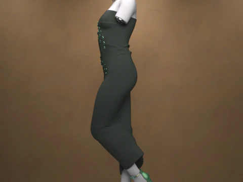 Emerald Gleam Outfit for Genesis 9 3D Model