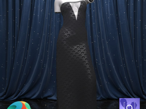 Mondscheinkleid-Outfit für Genesis 9 3D Modell