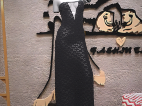 Mondscheinkleid-Outfit für Genesis 9 3D Modell