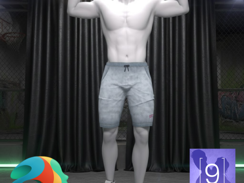 Sportliches Outfit für Genesis 9 3D Modell