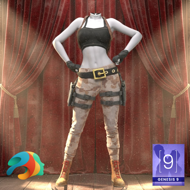 TR Sandstorm Outfit for Genesis 9 Female 3D Model .c4d .max .obj .3ds .fbx .stl .blend