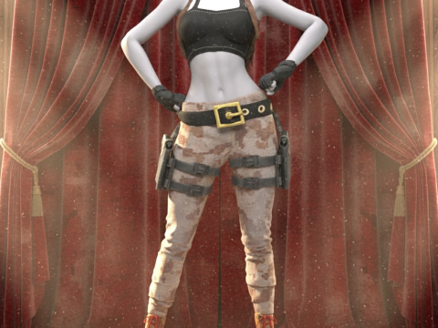 TR Sandstorm-outfit voor Genesis 9 Female 3D Model
