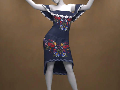 Traje de vestir mexicano para G&eacute;nesis 9 Modelo 3D