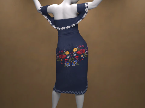 Traje de vestir mexicano para G&eacute;nesis 9 Modelo 3D