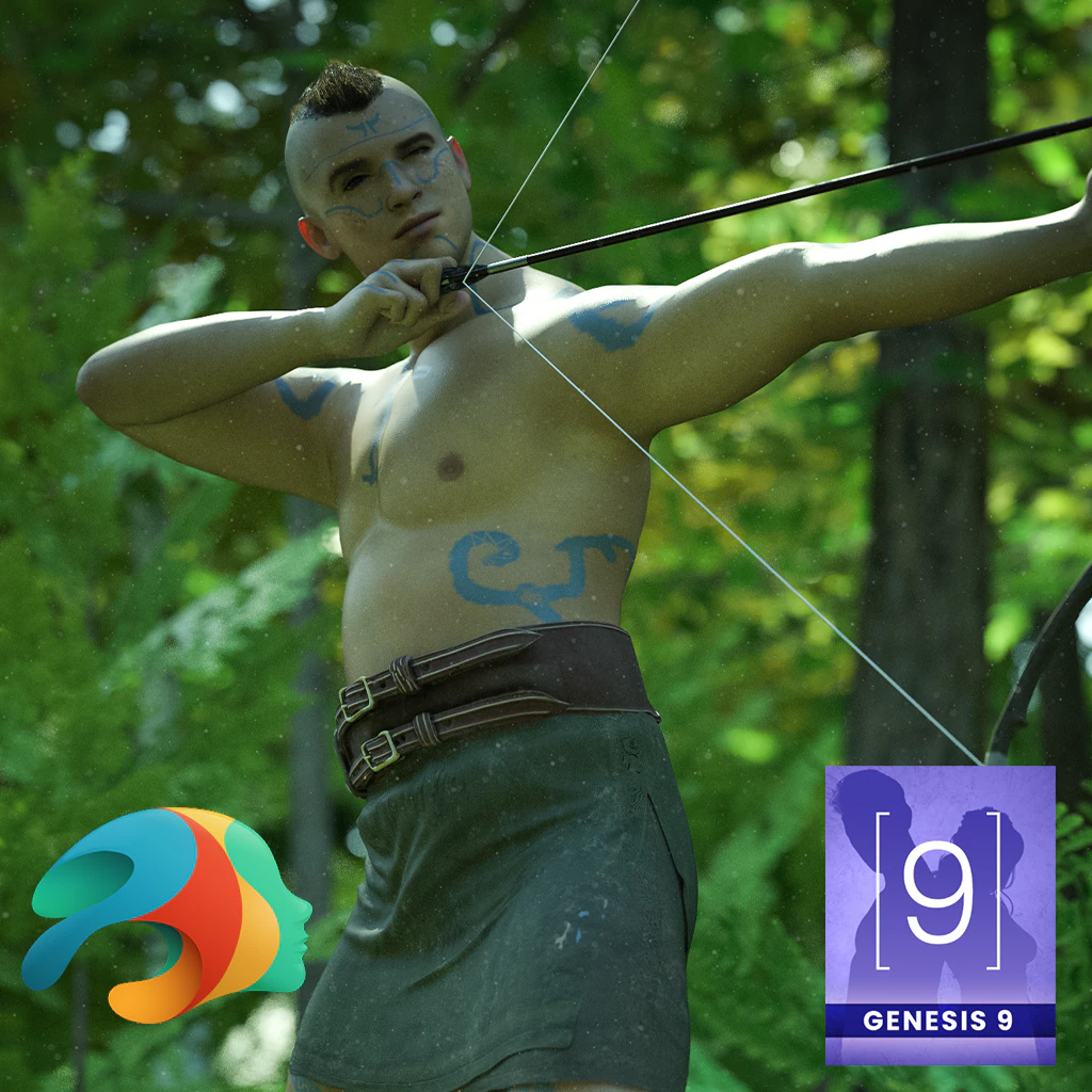 Pictish Outfit for Genesis 9 3D Model .c4d .max .obj .3ds .fbx .stl .blend