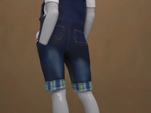 Genesis 9 の猿のオーバーオール衣装 3Dモデル