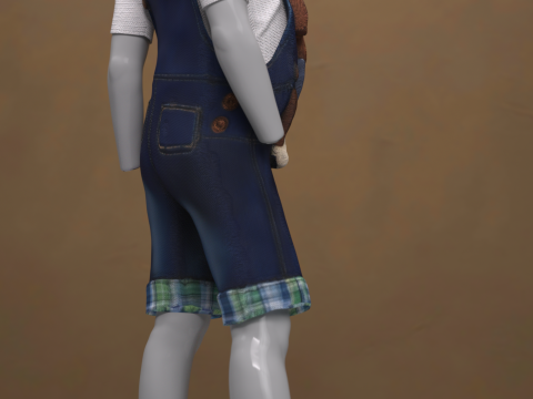 Genesis 9 の猿のオーバーオール衣装 3Dモデル