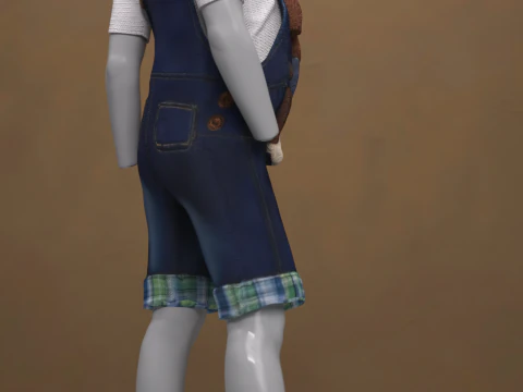 Monkey Overall Outfit for Genesis 9 3D Model