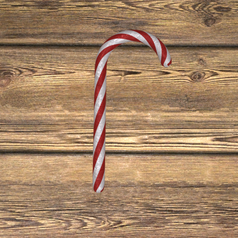 Prop Permen Tongkat untuk Daz3D Model 3D .c4d .max .obj .3ds .fbx .stl .blend